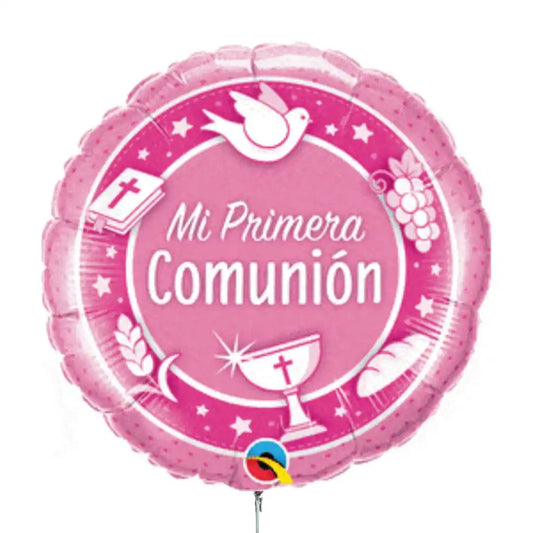 Globo Foil Rosado “Primera Comunión” – 45 cm - NAROSA SWEET PARTY