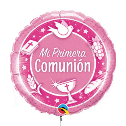 Globo Foil Rosado “Primera Comunión” – 45 cm - Narosa Sweet Party Barcelona