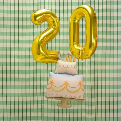 Globo Foil Tarta de Cumpleaños 55x75 cm – Colores Surtidos - NAROSA SWEET PARTY