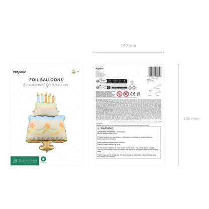 Globo Foil Tarta de Cumpleaños 55x75 cm – Colores Surtidos - NAROSA SWEET PARTY