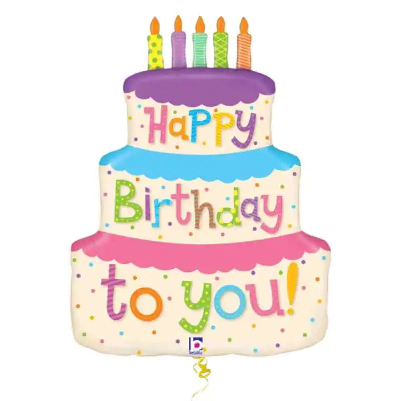 Globo Foil Tarta de Cumpleaños Multicolor 69 cm - NAROSA SWEET PARTY