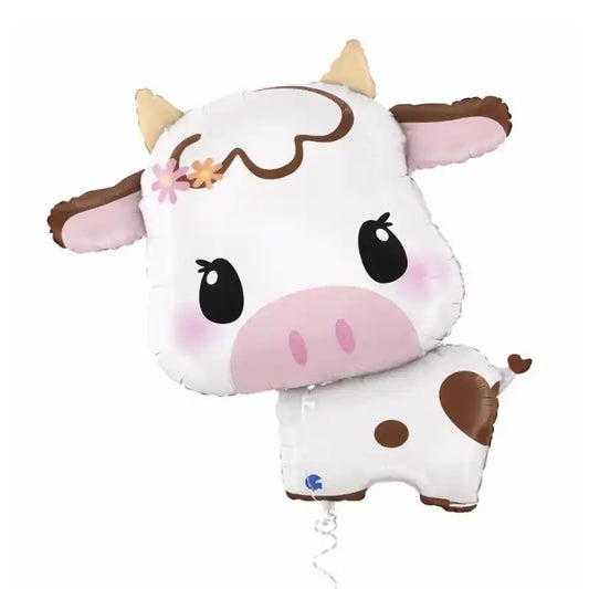 Globo Foil Vaca Cute Multicolor 64 cm – Aire o Helio - Narosa Sweet Party Barcelona