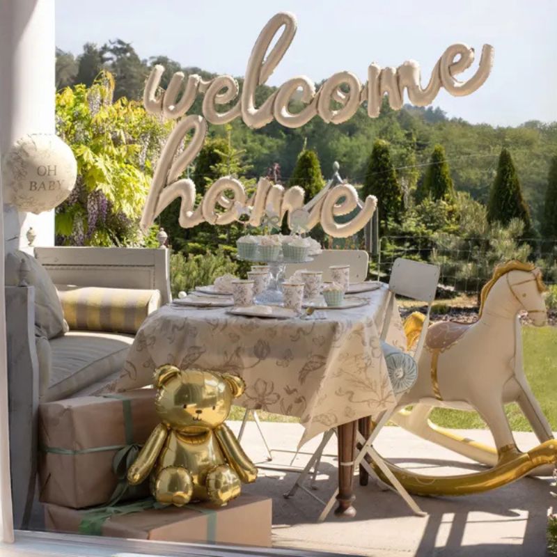 Globo Foil Welcome Home Cappuccino Satinado 258x55 cm – Aire - NAROSA SWEET PARTY