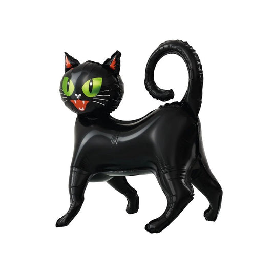 Globo Halloween Gato Negro de pie, foil, 65 x 62 cm. No apto helio - NAROSA SWEET PARTY