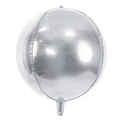 Globo Metálico Redondo Plateado 50x40 cm | Apto Aire y Helio - Narosa Sweet Party Barcelona