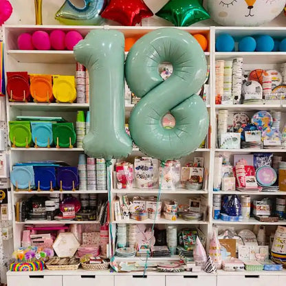 Globo número pastel gigante de 70 cm inflado con helio para cumpleaños