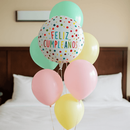 Globo Redondo de Confeti "Feliz Cumpleaños" - 45 cm - NAROSA SWEET PARTY