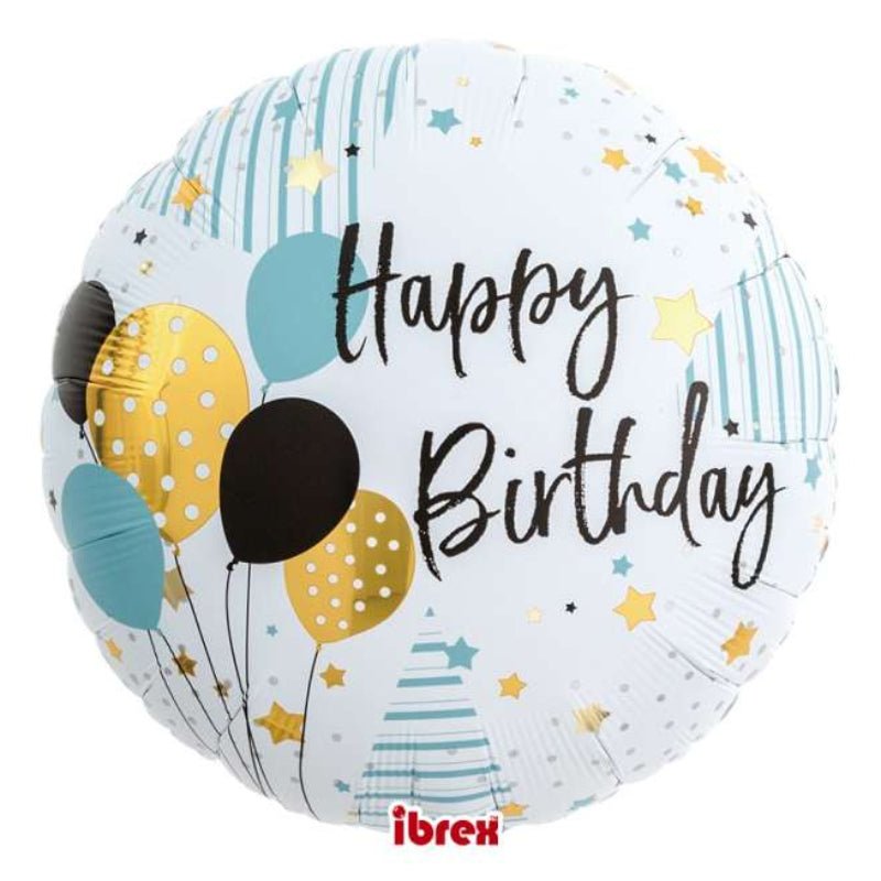 Globo redondo “Happy Birthday” 35 cm (14") – Foil - NAROSA SWEET PARTY