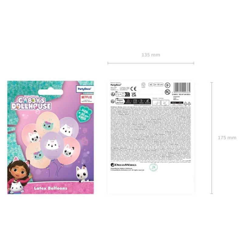 Globos 30 cm Gabby’s Dollhouse Mix (Set de 6) - NAROSA SWEET PARTY