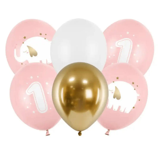 Globos de Látex Biodegradables 30 cm — Elefante y Número 1 · Apto Aire y Helio - Narosa Sweet Party Barcelona