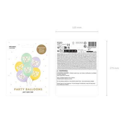 Globos Látex Happy Birthday Mix Colores Pastel 30 cm | Aire y Helio - NAROSA SWEET PARTY