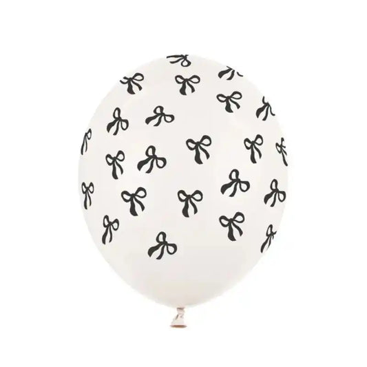 Globos Látex Lazos Pastel Blanco Roto 30 cm (Pack 6 uds) - Narosa Sweet Party Barcelona