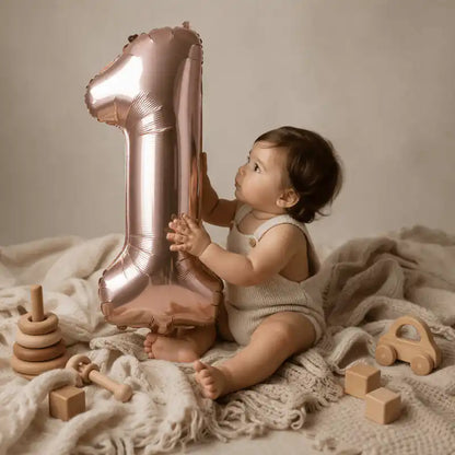 Globos Número Helio 72 cm – Bouquet Simple Metalizado - Narosa Sweet Party Barcelona