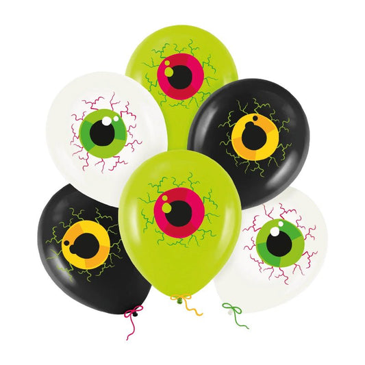 Globos Ojos Halloween, 12″, 6 uds. - NAROSA SWEET PARTY