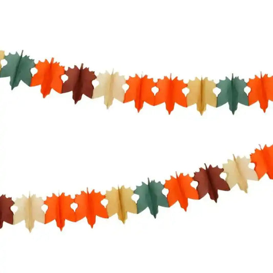 Guirnalda de papel seda Leaves 3 m (colores surtidos) - Narosa Sweet Party Barcelona