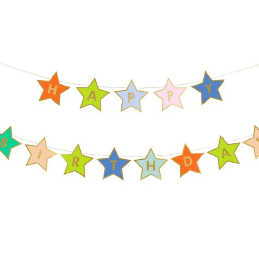 Guirnalda Happy Birthday Estrellas 260 x 16,5 cm – Multicolor - NAROSA SWEET PARTY