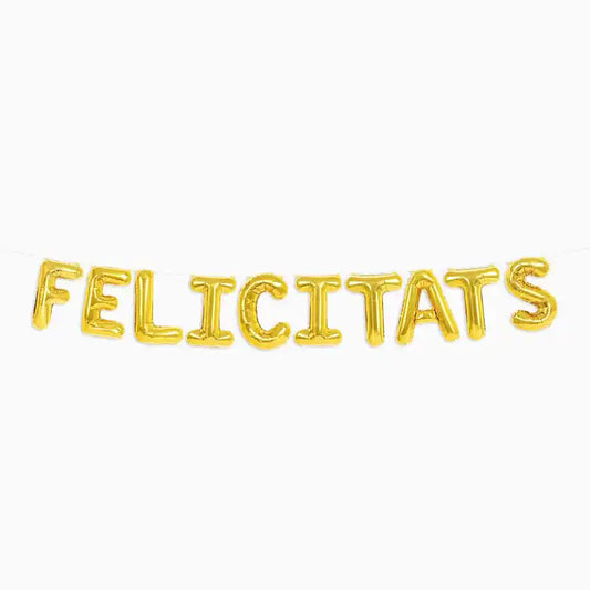 Guirnalda Letras Globos Felicitats 41 cm | Decoración Fiesta - NAROSA SWEET PARTY