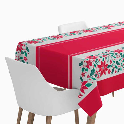Mantel de Papel Impermeable Navidad Flor de Pascua 1,20 x 1,80 m - NAROSA SWEET PARTY