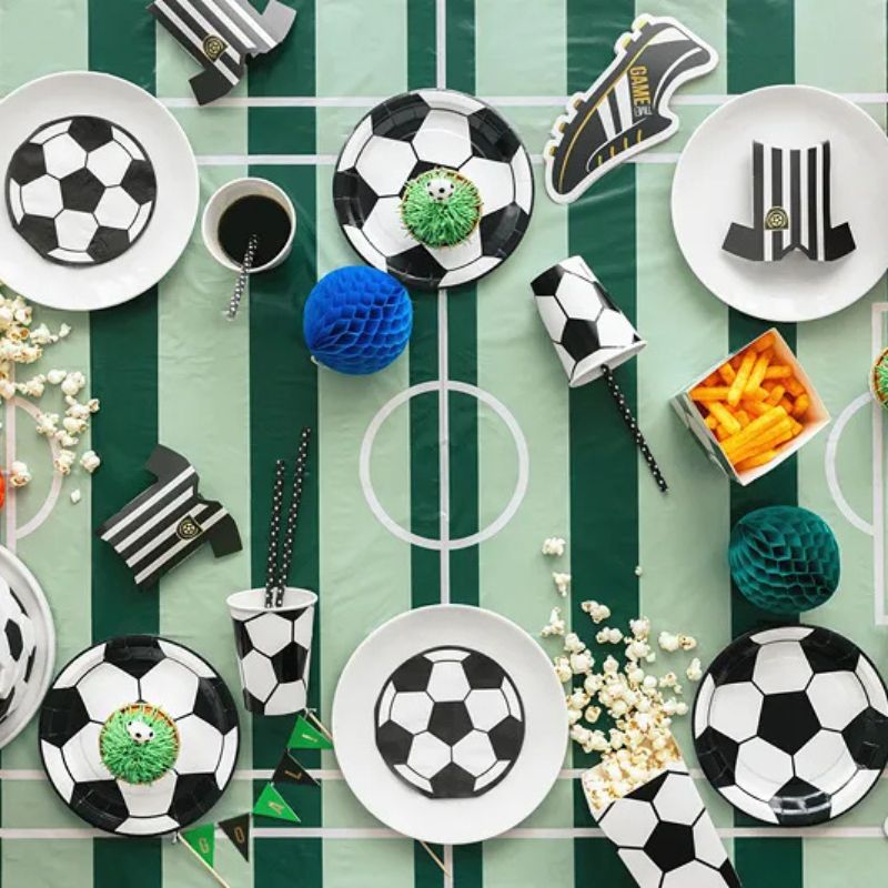 Mantel fútbol 120x180 cm en tonos verde menta y oscuro - NAROSA SWEET PARTY