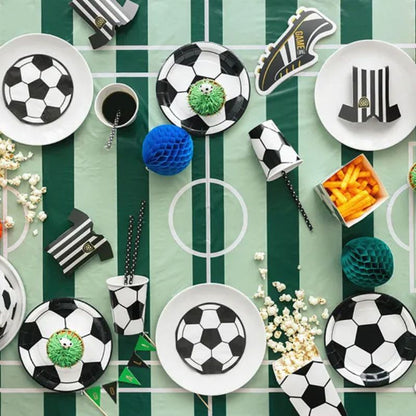 Mantel fútbol 120x180 cm en tonos verde menta y oscuro - NAROSA SWEET PARTY