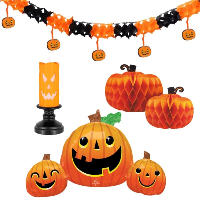 Pack Calabaza Halloween – Lámpara LED, Globo y Decoración - NAROSA SWEET PARTY