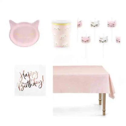 Pack Fiesta Gata Rosa – Set Temático Infantil Completo - Narosa Sweet Party Barcelona
