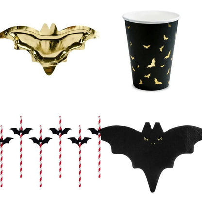 Pack Decoración Halloween Murciélago - Menaje Temático Completo - NAROSA SWEET PARTY