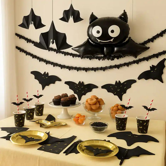 Pack Decoración Halloween Murciélago - Menaje Temático Completo - Narosa Sweet Party Barcelona