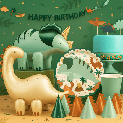 Pack Fiesta Dinosaurio – Decoración, Vajilla y Globo de Pie - NAROSA SWEET PARTY