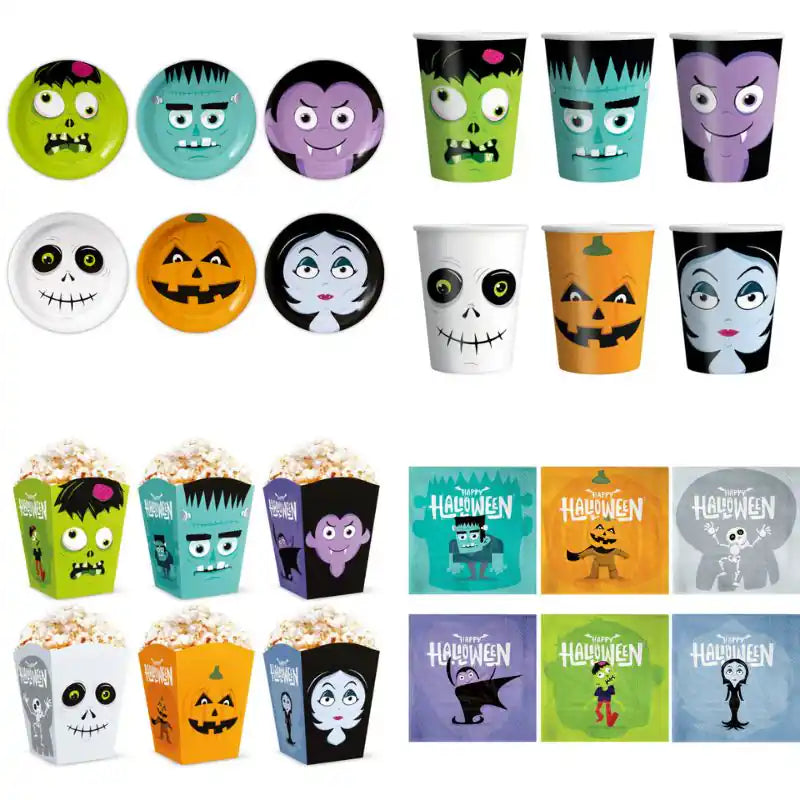 Pack Halloween Monsters – Menaje, Globos y Guirnalda - Narosa Sweet Party Barcelona