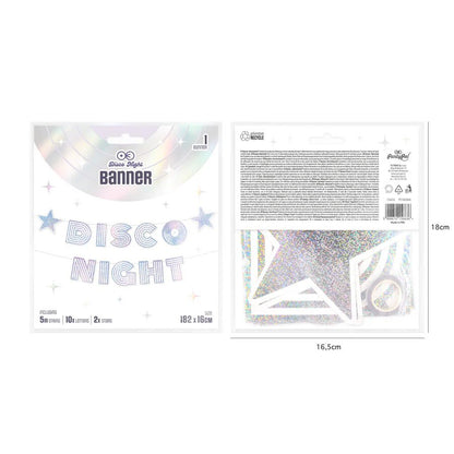 Pancarta Disco Plata 182x16 cm – Decoración Colgante para Fiestas – 1 ud - NAROSA SWEET PARTY