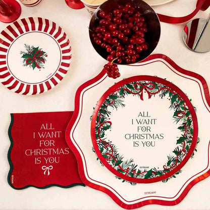 Platos de Cartón Navidad All I Want For Christmas Ø 23 cm (6 uds) - NAROSA SWEET PARTY