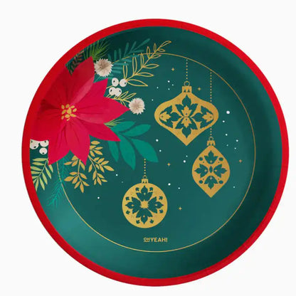 Platos de Cartón Navidad Tradicional Verde Ø 18 cm y 23 cm (6 uds) - NAROSA SWEET PARTY