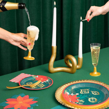 Platos de Cartón Navidad Tradicional Verde Ø 18 cm y 23 cm (6 uds) - NAROSA SWEET PARTY