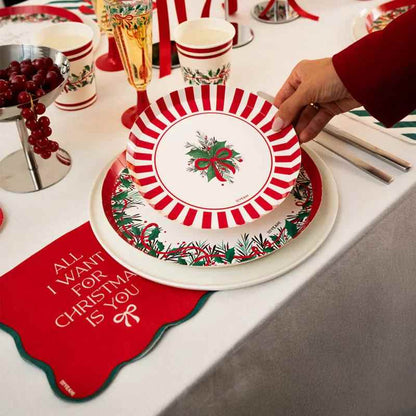 Platos de Cartón Postre Navidad All I Want For Christmas Ø 17 cm (6 uds) - NAROSA SWEET PARTY