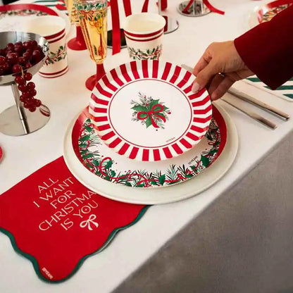 Platos de Cartón Postre Navidad All I Want For Christmas Ø 17 cm (6 uds) - Narosa Sweet Party Barcelona