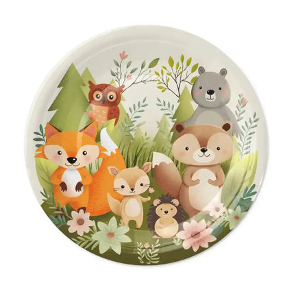 Platos de Papel Amigos del Bosque 18 cm – Pack 6 uds - NAROSA SWEET PARTY