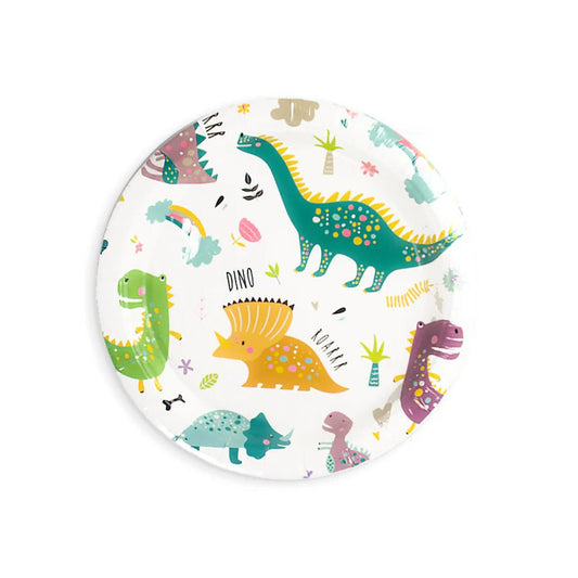 Platos de Papel Dinosaurios 18 cm – Pack x6 – Decoración Mesa Infantil - NAROSA SWEET PARTY