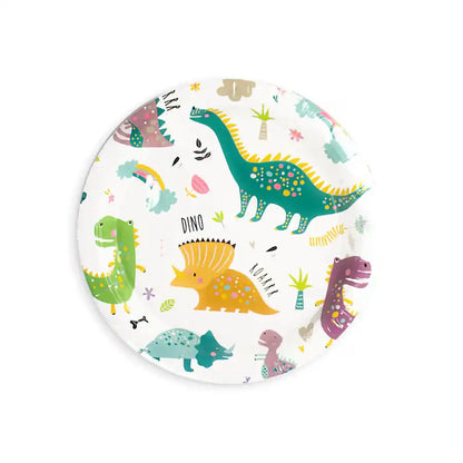 Platos de Papel Dinosaurios 18 cm – Pack x6 – Decoración Mesa Infantil - NAROSA SWEET PARTY