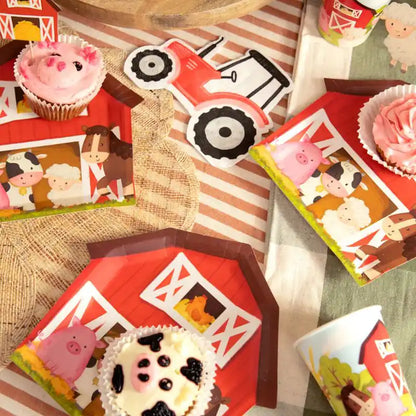 Platos de Papel Granja 20x20 cm – Pack 6 uds - Narosa Sweet Party Barcelona