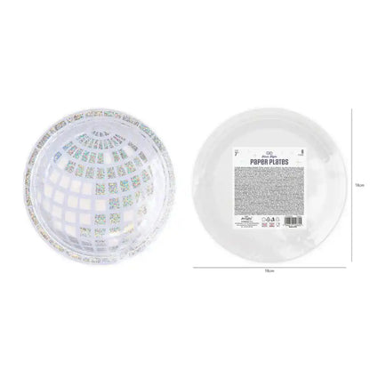 Platos de Papel Silver Disco 18 cm – Pack x6 – Brillantes para Fiestas - Narosa Sweet Party Barcelona