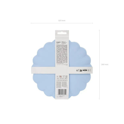 Platos de plástico Frill Azul Claro (22x22 cm) – 4 uds - NAROSA SWEET PARTY