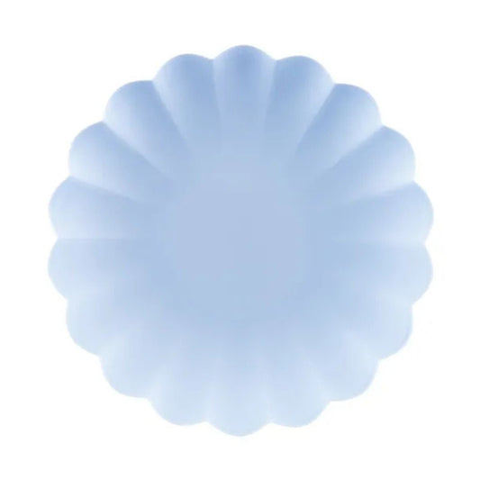 Platos de plástico Frill Azul Claro (22x22 cm) – 4 uds - NAROSA SWEET PARTY