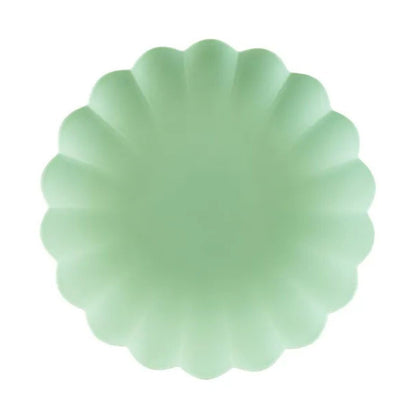 Platos de plástico Frill Verde Salvia (22x22 cm) – 4 uds - NAROSA SWEET PARTY