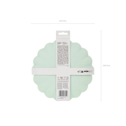 Platos de plástico Frill Verde Salvia (22x22 cm) – 4 uds - NAROSA SWEET PARTY