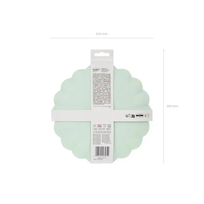 Platos de plástico Frill Verde Salvia (22x22 cm) – 4 uds - NAROSA SWEET PARTY