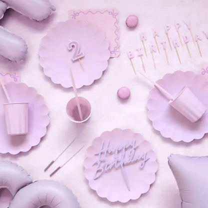 Platos de plástico Frill Violeta (22x22 cm) – 4 uds - Narosa Sweet Party Barcelona