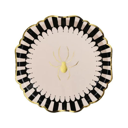 Platos Halloween con Araña Dorada – 23 cm (6 uds.) - NAROSA SWEET PARTY