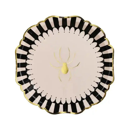 Platos Halloween con Araña Dorada – 23 cm (6 uds.) - NAROSA SWEET PARTY