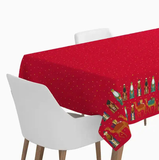 Rollo Mantel de Papel Navidad 1,20 x 5 m Rojo Oscuro Reyes Magos - Narosa Sweet Party Barcelona